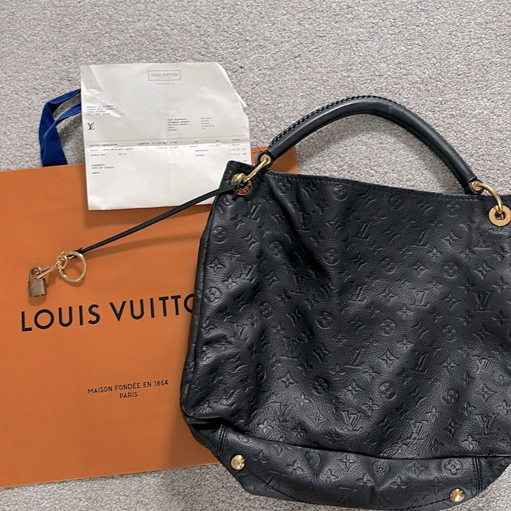 Louis Vuitton Artsy MM Empriente Infini Shoulder Tote Purse Navy